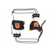 Комплект луз с выкатом RU-M2, скоба - латунь (лен, бежевая кожа, комбинированная) плетенка с логотипом